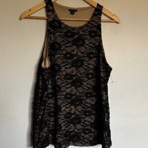 Torrid Black Lace Overlay Tank Top